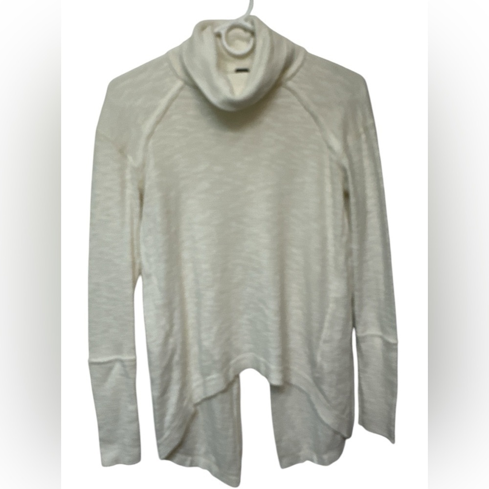 We The Free white split back pullover turtleneck sweater